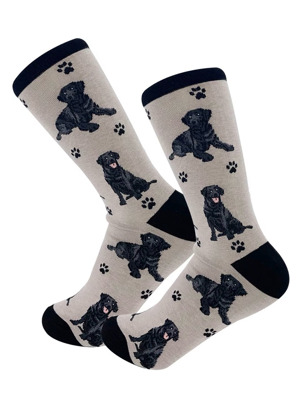 Happy Tails Black Labrador Dog Socks | Unisex One Size | NWT